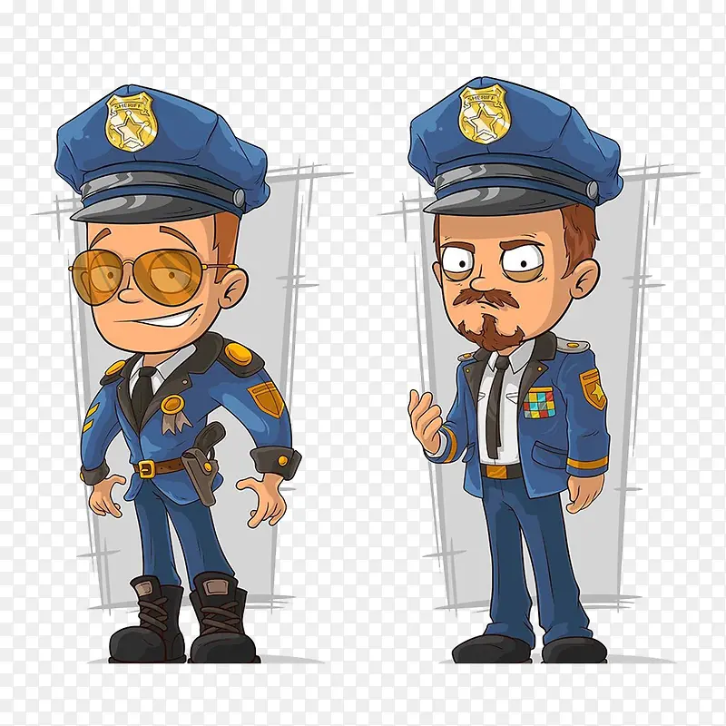 卡通穿制服的保安