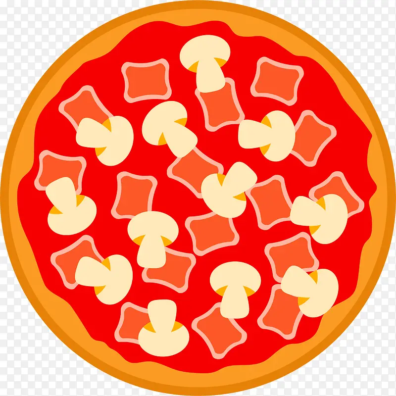 美味披萨俯视图矢量素材