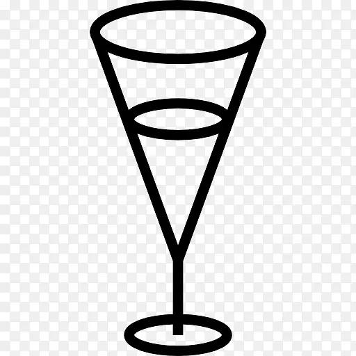 白葡萄酒饮料玻璃透明容器轮廓图标