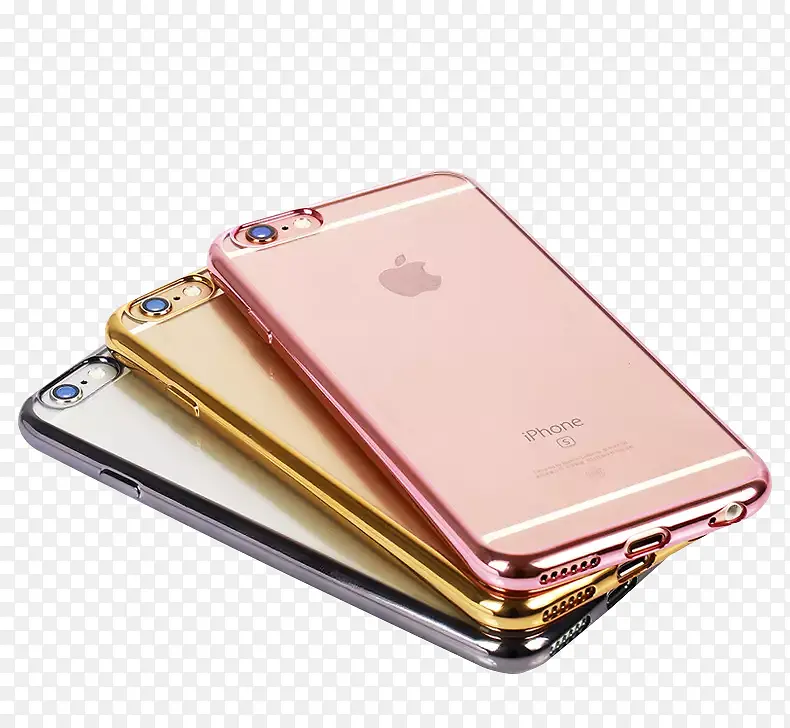 粉色轻薄手机电镀硅胶保护套