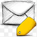 电子邮件标记手绘网页图标