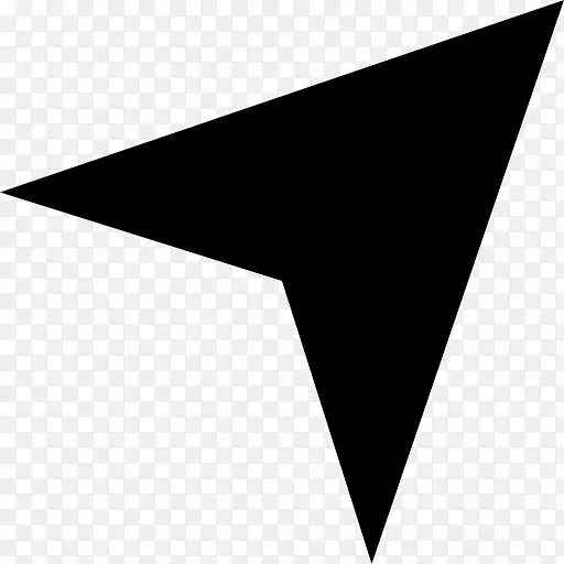 箭头指向右上方三角形的黑色形状象征图标