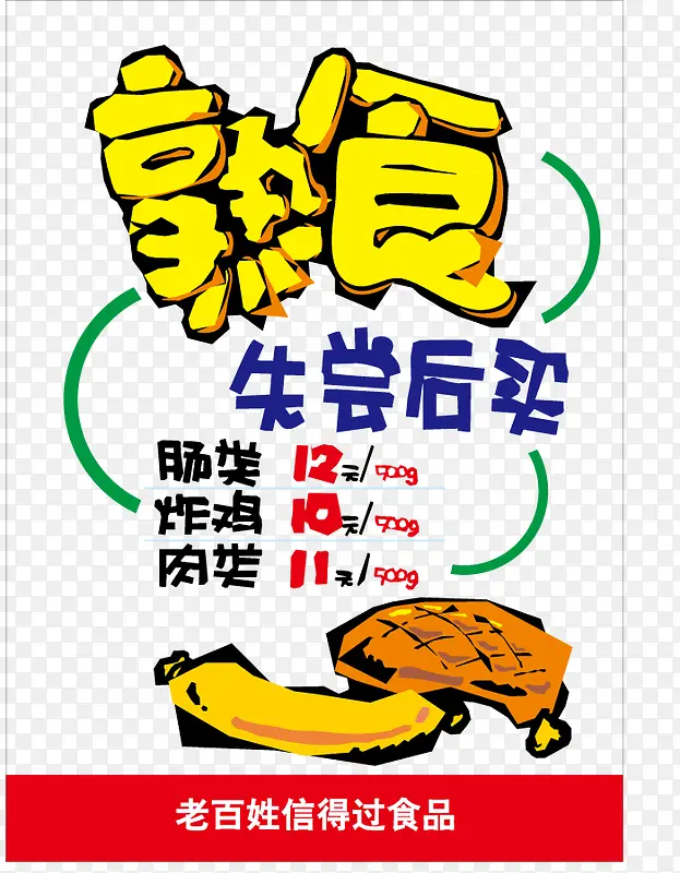 矢量熟食文案字体