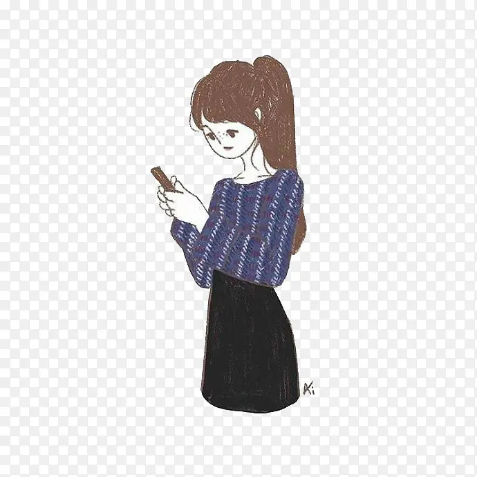 玩手机的女孩