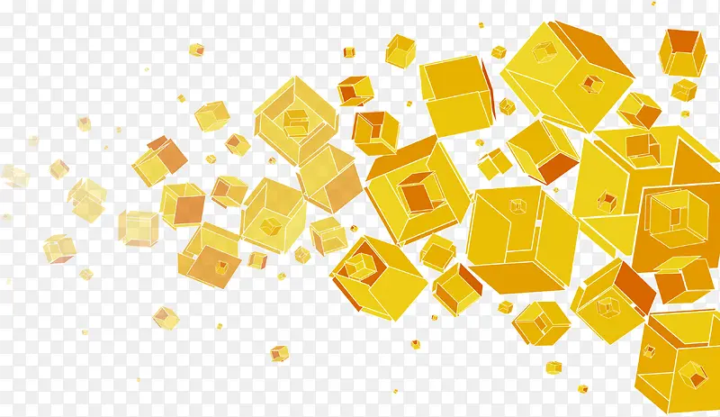 黄色嵌套立方体