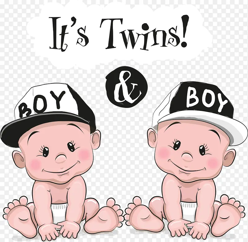 矢量双胞胎宝宝
