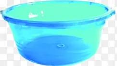 蓝色塑料盆透明水盆