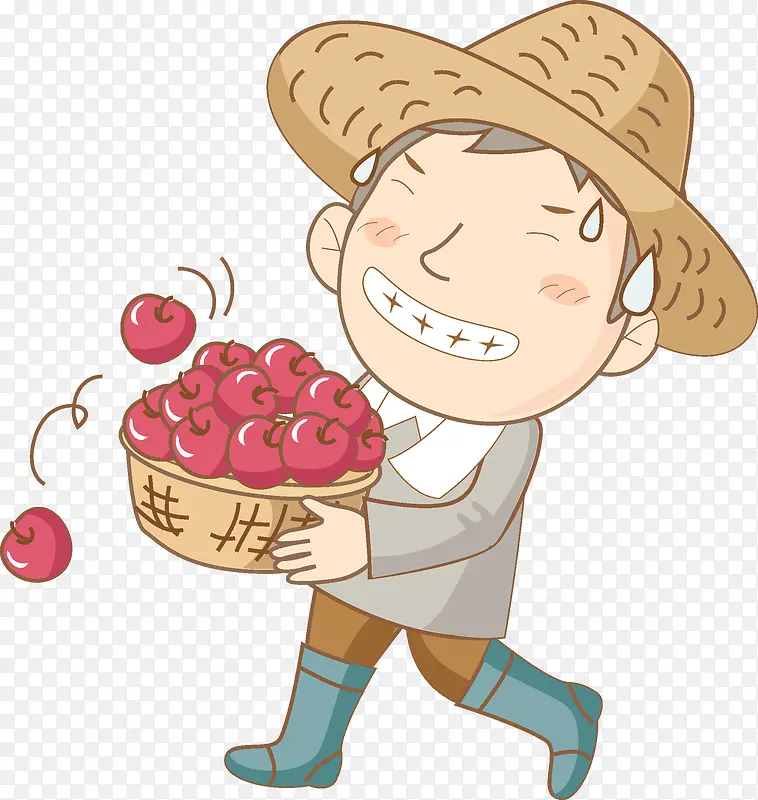 抱苹果的农民