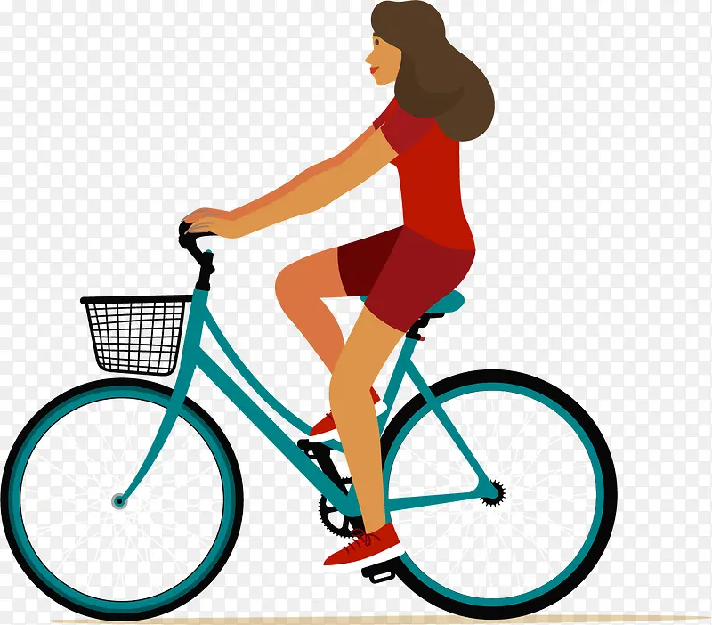 骑自行车女生