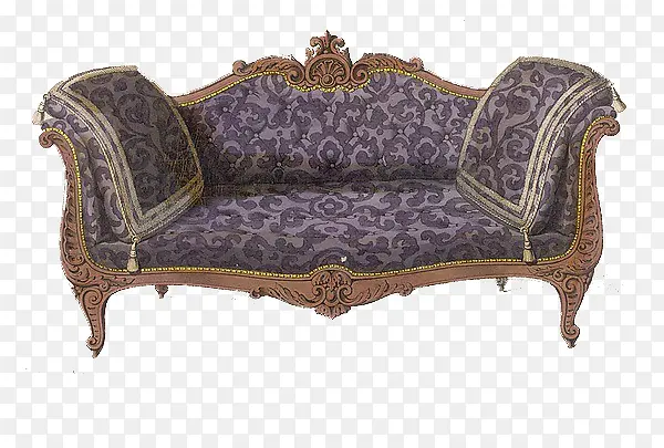 蓝色花纹法国皇室座椅