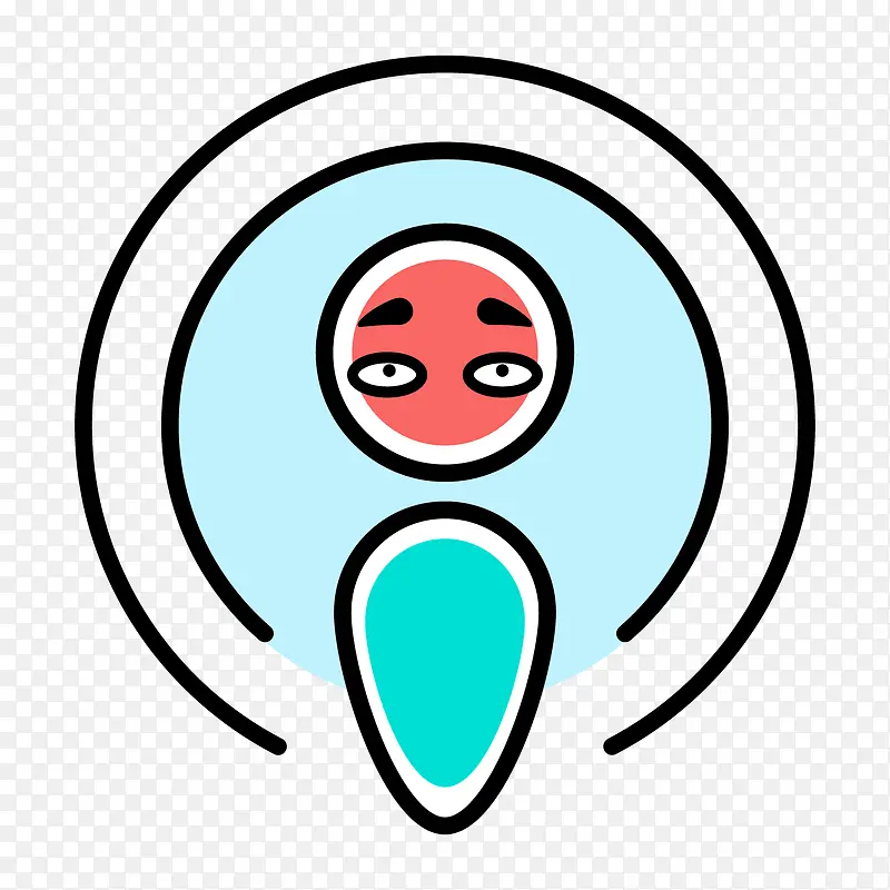 蓝色圆环定位元素