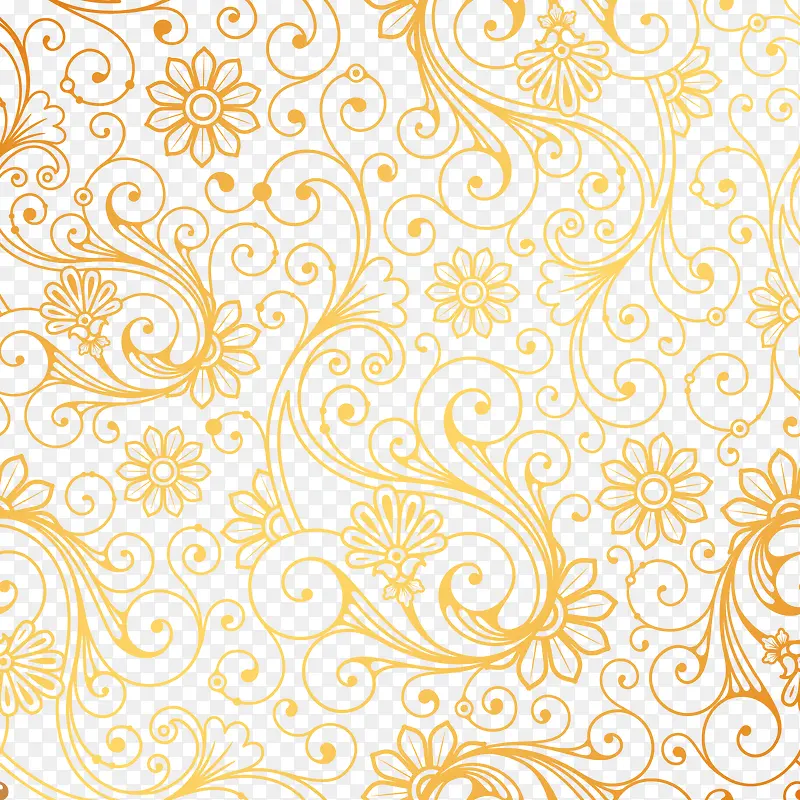 金色花卉矢量