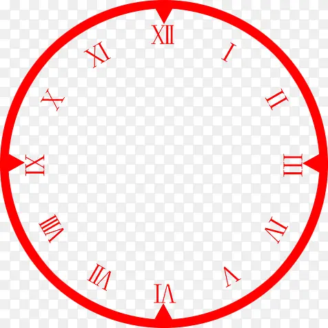 红色钟表盘图案