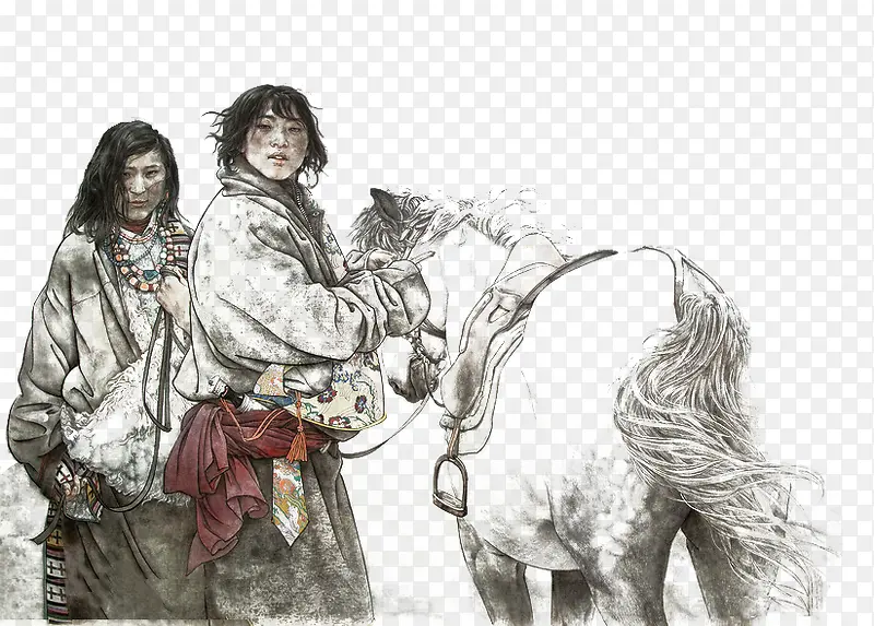 藏民与白马
