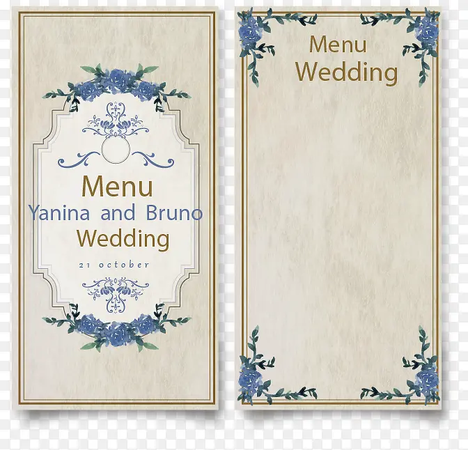 矢量婚礼菜单