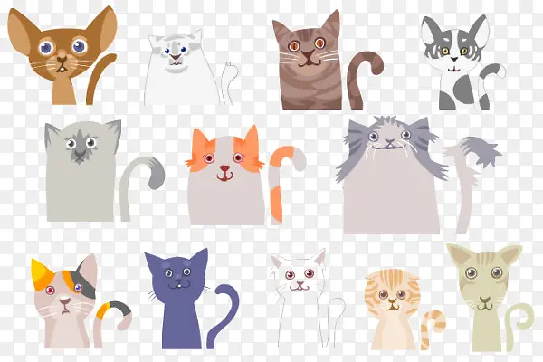一组卡通猫咪图片
