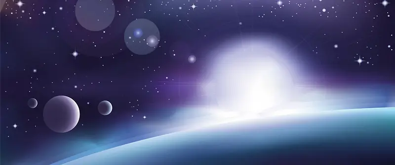 璀璨宇宙星球光点背景banner