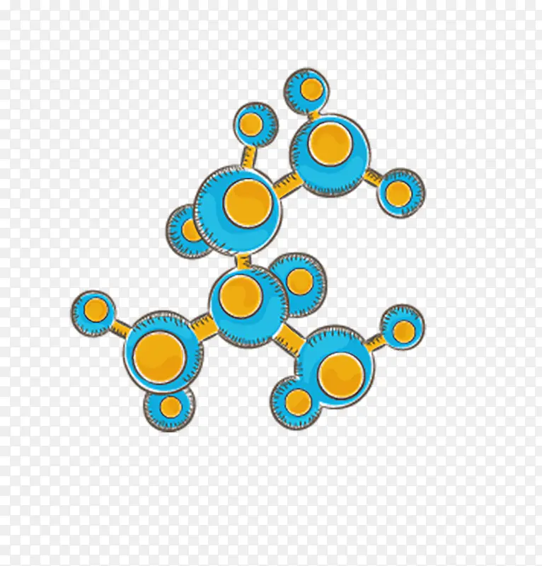 矢量蓝黄色分子式