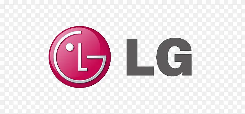 免抠粉色圆形创意LG品牌logo