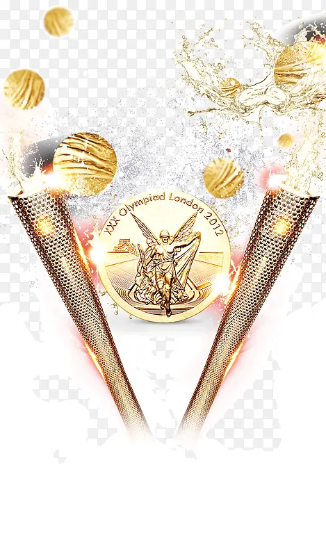 金色发光奥运火炬装饰图