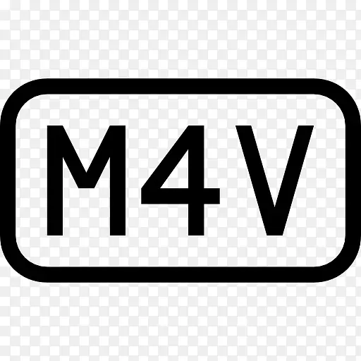 M4V文件类型符号界面矩形中风图标