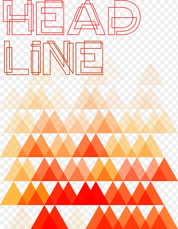 矢量三角形素材橙色线条