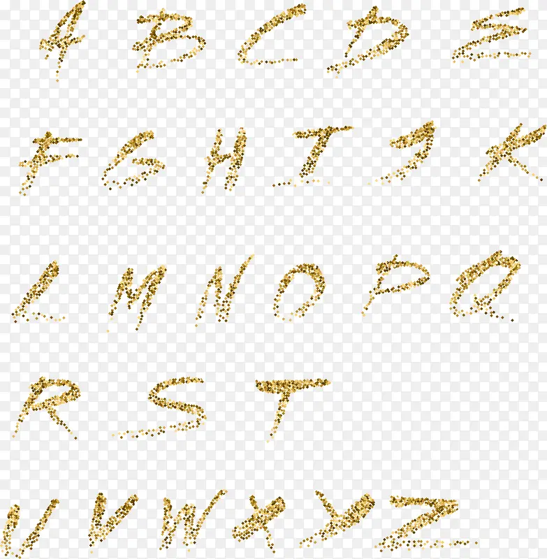 金色英文字母