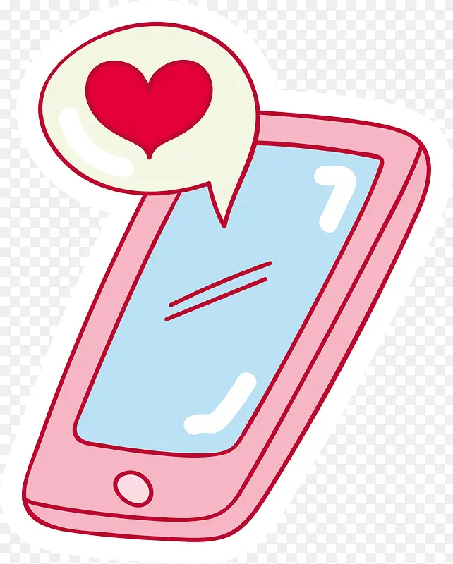 矢量情人节可爱手机