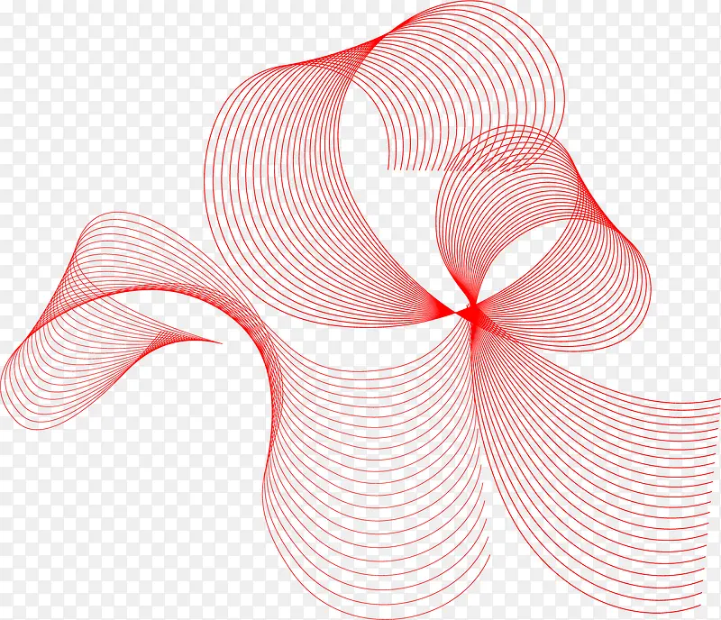 矢量手绘红色丝线