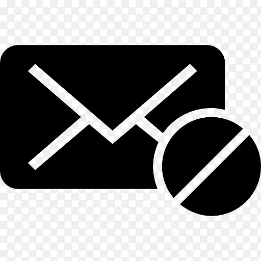 邮件禁止黑色象征信封后面图标