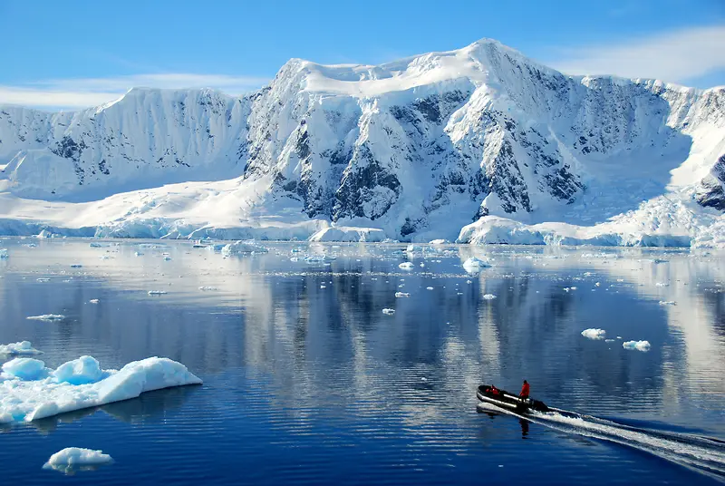 北极冰山雪山自然景观