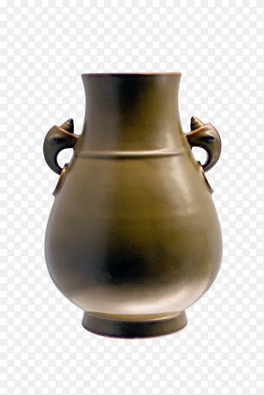 棕色瓷瓶古董文物