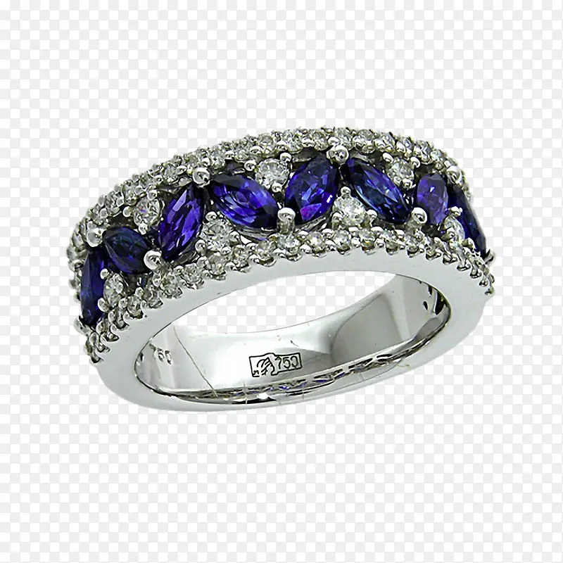创意蓝宝石镶嵌指环