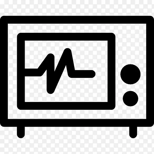 生命线在电视监视屏幕医疗程序图标
