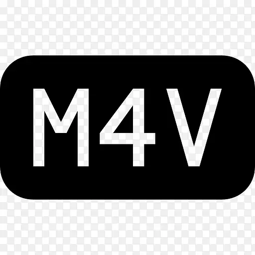 M4V文件类型的圆形黑色矩形界面符号图标