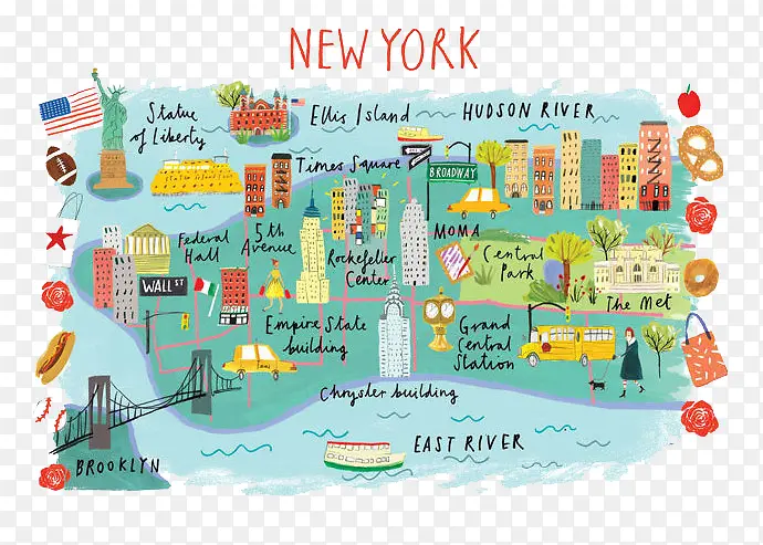 卡通纽约地图
