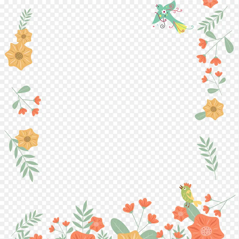 植物花卉装饰海报边框
