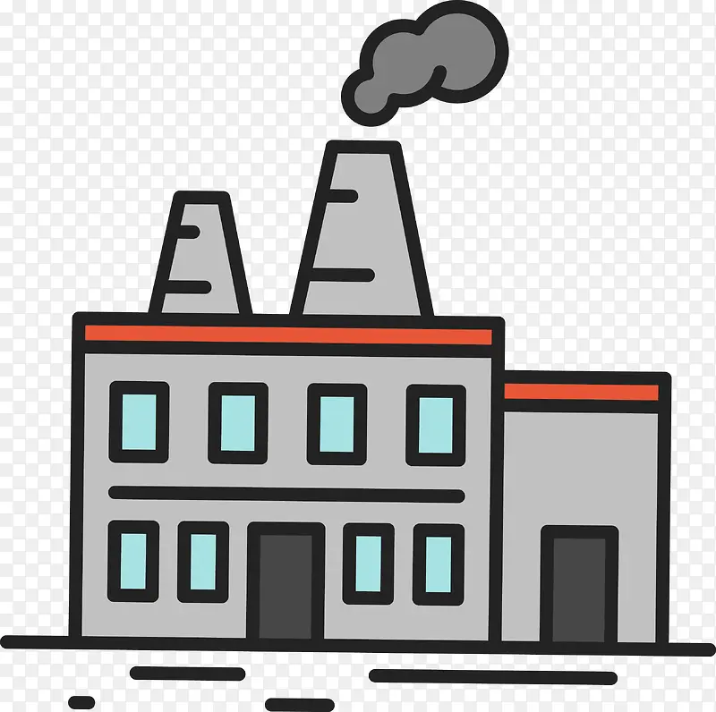 工厂排放二氧化碳素材图