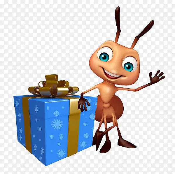 蚂蚁身旁的礼物盒
