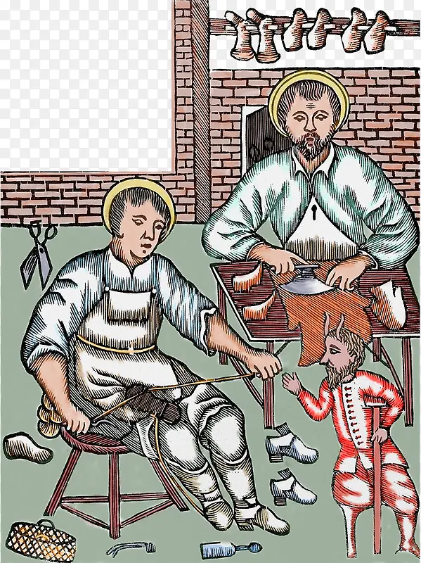 中世纪皮鞋鞋匠