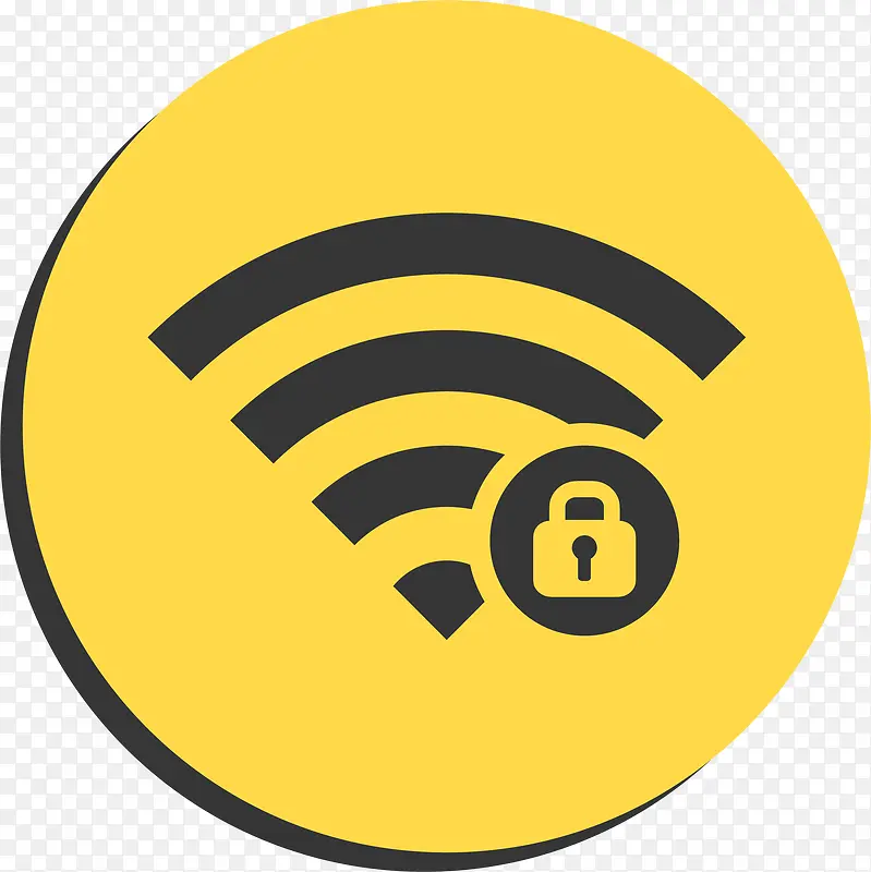 黄色圆形wifi标志