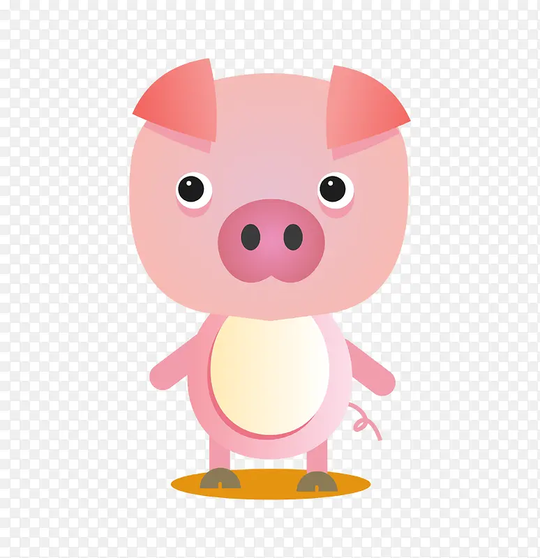 卡通手绘粉色的小猪