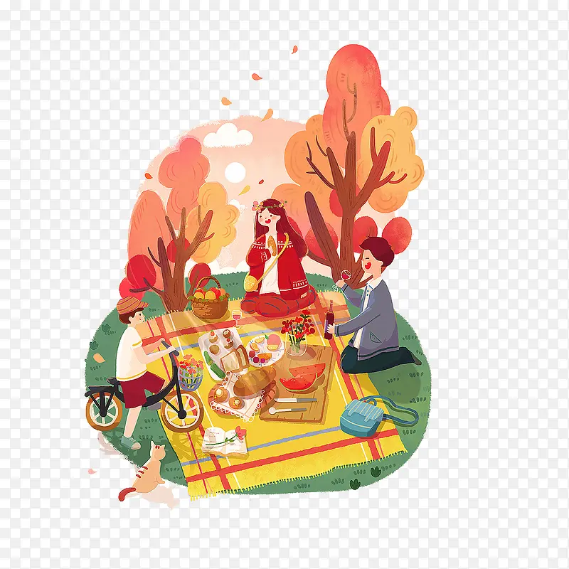 秋游野餐图案