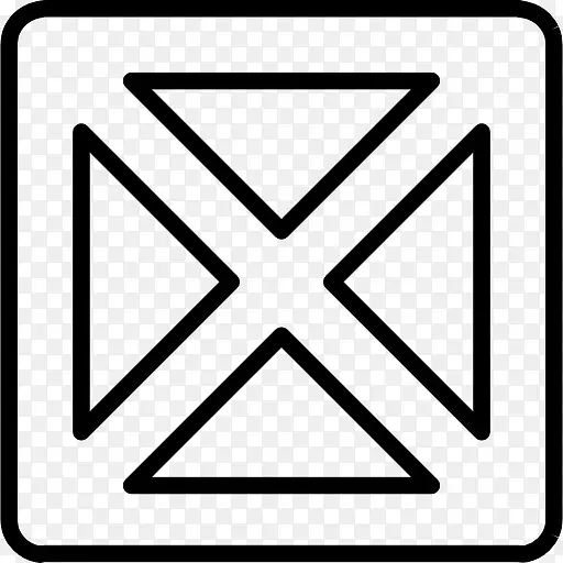 关闭或删除跨方形按钮轮廓图标