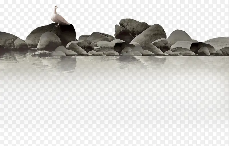 湖边石头