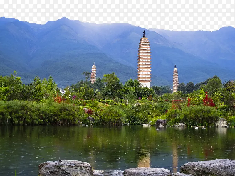 大力三塔倒影美景