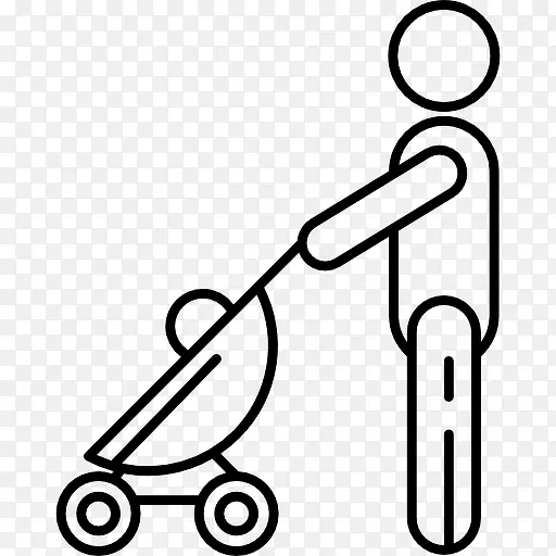 人与Baby Stroller 图标