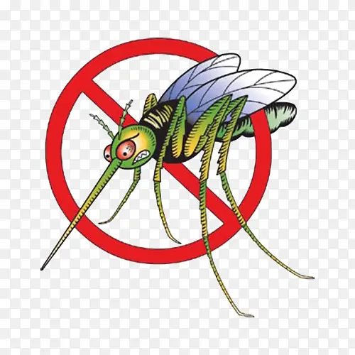 卡通禁止蚊子传染病毒图标免抠