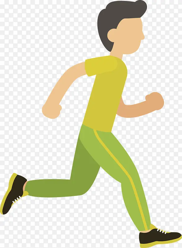 卡通跑步运动的男人图