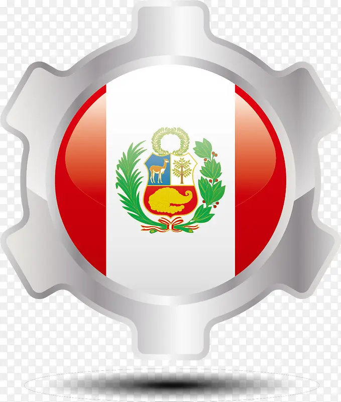 齿轮样式矢量秘鲁国旗